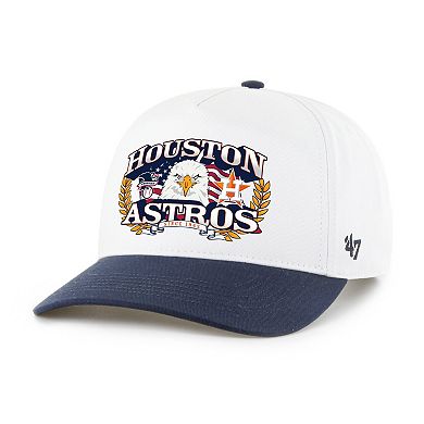 Men's '47 White/Navy Houston Astros Americana Eagle Hitch Adjustable Hat