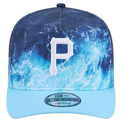 Men's New Era Light Blue Pittsburgh Pirates Deep Water Pre-Curved 9FIFTY A-Frame Snapback Hat