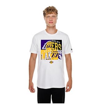 Men's New Era White Los Angeles Lakers Block Logo T-Shirt