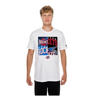 Men's New Era White Houston Rockets Block Logo T-Shirt