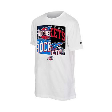 Men's New Era White Houston Rockets Block Logo T-Shirt