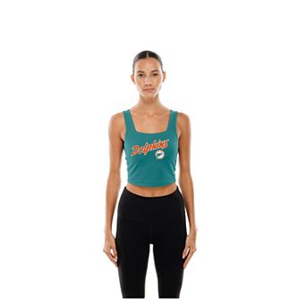 Women's New Era Aqua Miami Dolphins Reversible Cropped Sport Classics Tank Top