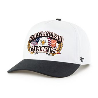 Men's '47 White/Black San Francisco Giants Americana Eagle Hitch Adjustable Hat