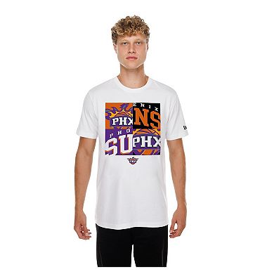 Men's New Era White Phoenix Suns Block Logo T-Shirt