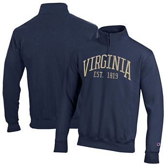 Men's Champion Navy Virginia Cavaliers Powerblend Quarter-Zip Pullover