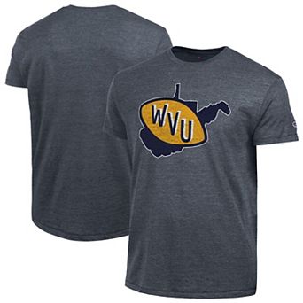 Men's Champion Navy West Virginia Mountaineers Vintage Triumph Tri-Blend T-Shirt