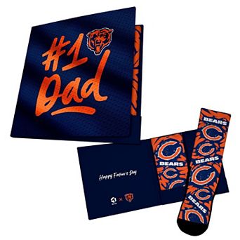 Unisex Rock Em Socks Navy Chicago Bears #1 Dad Gift Card Socks