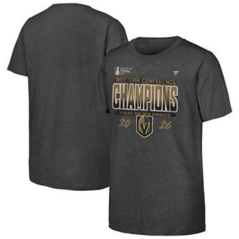 Youth Fanatics Heather Gray Vegas Golden Knights 2026 NHL Western Conference Champions Locker Room T-Shirt