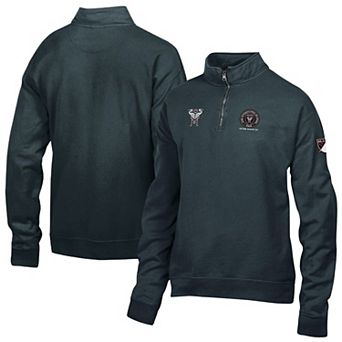 Men's Black Inter Miami CF Logo ComfortWash Fleece Quarter-Zip Jacket