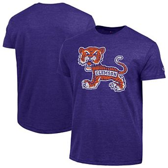 Men's Champion Purple Clemson Tigers Vintage Triumph Tri-Blend T-Shirt