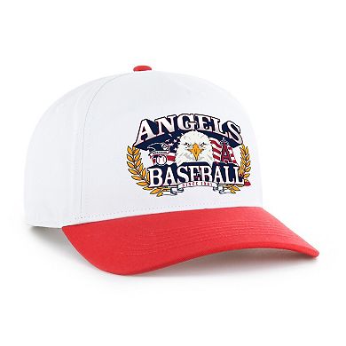 Men's '47 White/Red Los Angeles Angels Americana Eagle Hitch Adjustable Hat
