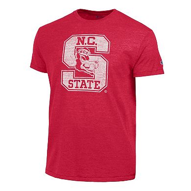 Men's Champion Red NC State Wolfpack Vintage Triumph Tri-Blend T-Shirt