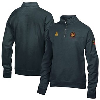 Men's Black Atlanta United FC Logo ComfortWash Fleece Quarter-Zip Jacket