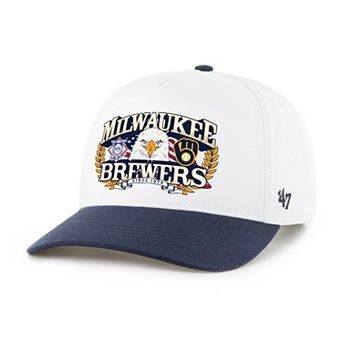 Men's '47 White/Navy Milwaukee Brewers Americana Eagle Hitch Adjustable Hat