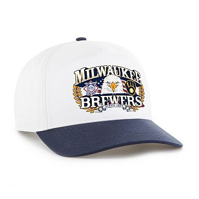 Men's '47 White/Navy Milwaukee Brewers Americana Eagle Hitch Adjustable Hat