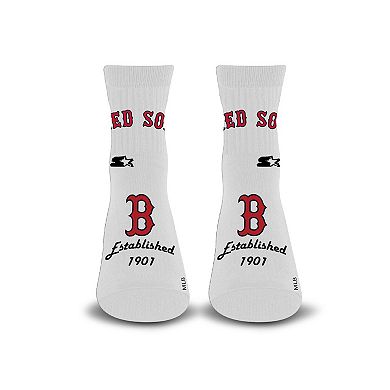 Unisex Starter White Boston Red Sox Established Stencil Quarter Socks