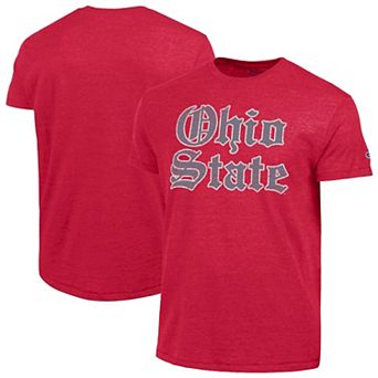 Men's Champion Scarlet Ohio State Buckeyes Vintage Triumph Tri-Blend T-Shirt