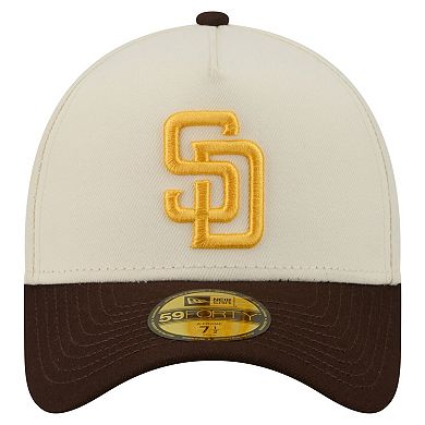 Men's New Era Cream San Diego Padres Chrome A-Frame 59FORTY Fitted Hat