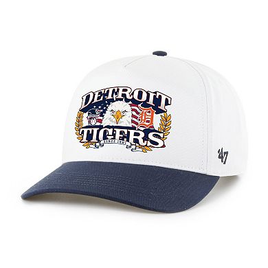 Men's '47 White/Navy Detroit Tigers Americana Eagle Hitch Adjustable Hat