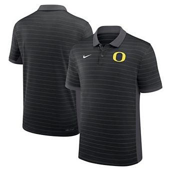 Men's Nike Black Oregon Ducks 2025 Early Season Coaches Sideline Victory Stripe Dri-FIT Polo