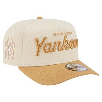 Men's New Era Cream New York Yankees Herringbone 9FIFTY A-Frame Snapback Hat