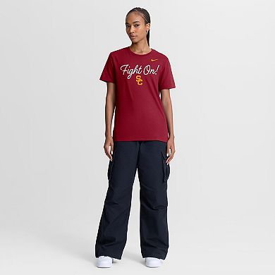 Women's Nike Cardinal USC Trojans Script Mantra Logo T-Shirt