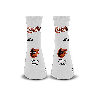 Unisex Starter White Baltimore Orioles Established Stencil Quarter Socks