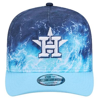 Men's New Era Light Blue Houston Astros Deep Water Pre-Curved 9FIFTY A-Frame Snapback Hat