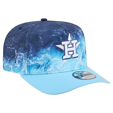Men's New Era Light Blue Houston Astros Deep Water Pre-Curved 9FIFTY A-Frame Snapback Hat