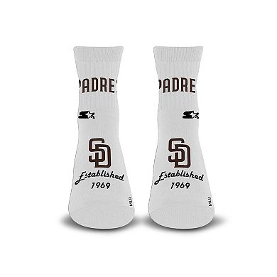 Unisex Starter White San Diego Padres Established Stencil Quarter Socks