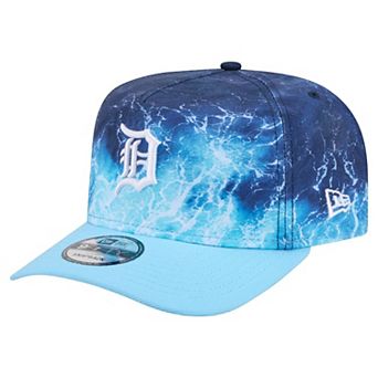 Men's New Era Light Blue Detroit Tigers Deep Water Pre-Curved 9FIFTY A-Frame Snapback Hat