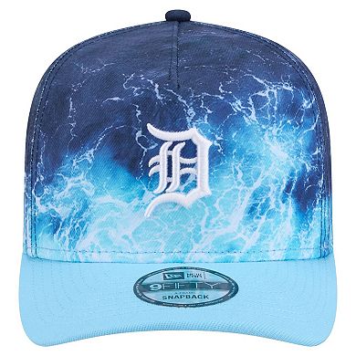 Men's New Era Light Blue Detroit Tigers Deep Water Pre-Curved 9FIFTY A-Frame Snapback Hat