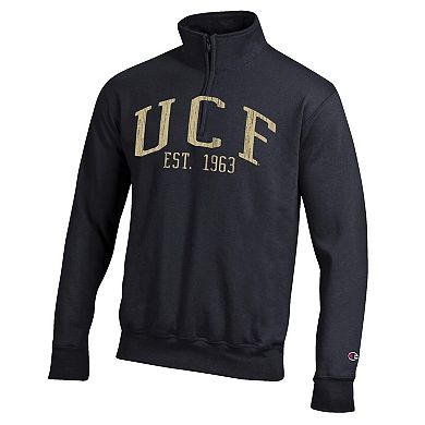 Men's Champion Black UCF Knights Powerblend Quarter-Zip Pullover