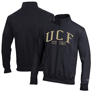 Men's Champion Black UCF Knights Powerblend Quarter-Zip Pullover