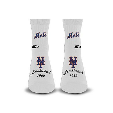 Unisex Starter White New York Mets Established Stencil Quarter Socks