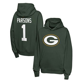 Youth Nike Micah Parsons Green Green Bay Packers Name & Number Club Fleece Hoodie