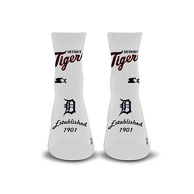 Unisex Starter White Detroit Tigers Established Stencil Quarter Socks