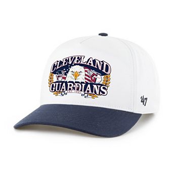 Men's '47 White/Navy Cleveland Guardians Americana Eagle Hitch Adjustable Hat