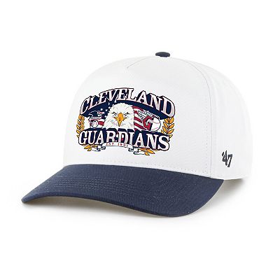 Men's '47 White/Navy Cleveland Guardians Americana Eagle Hitch Adjustable Hat