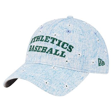 Women's New Era Light Blue Athletics Daisy All Over 9TWENTY Adjustable Hat