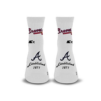 Unisex Starter White Atlanta Braves Established Stencil Quarter Socks