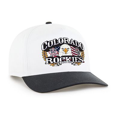 Men's '47 White/Black Colorado Rockies Americana Eagle Hitch Adjustable Hat