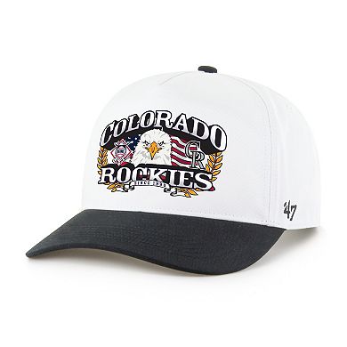 Men's '47 White/Black Colorado Rockies Americana Eagle Hitch Adjustable Hat