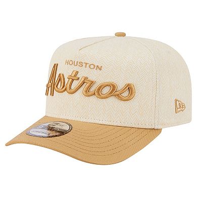 Men's New Era Cream Houston Astros Herringbone 9FIFTY A-Frame Snapback Hat
