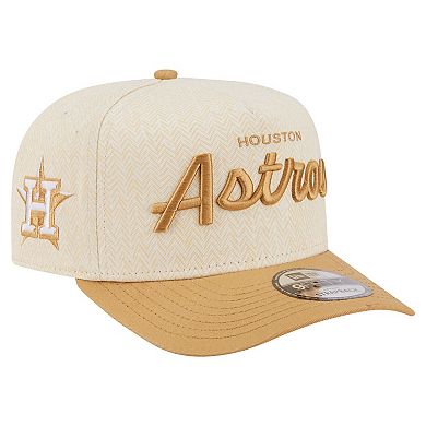 Men's New Era Cream Houston Astros Herringbone 9FIFTY A-Frame Snapback Hat