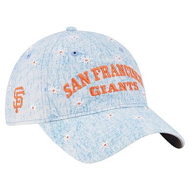 Women's New Era Light Blue San Francisco Giants Daisy All Over 9TWENTY Adjustable Hat