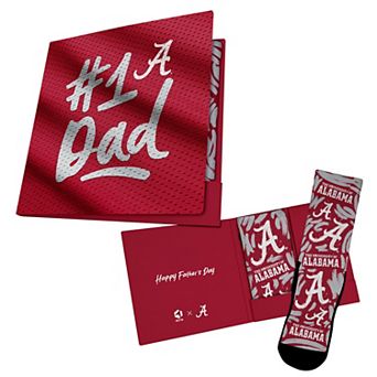 Unisex Rock Em Socks Crimson Alabama Crimson Tide #1 Dad Gift Card Socks