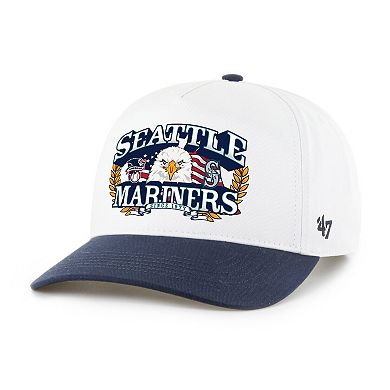 Men's '47 White/Navy Seattle Mariners Americana Eagle Hitch Adjustable Hat