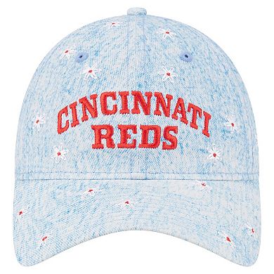 Women's New Era Light Blue Cincinnati Reds Daisy All Over 9TWENTY Adjustable Hat