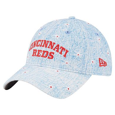 Women's New Era Light Blue Cincinnati Reds Daisy All Over 9TWENTY Adjustable Hat